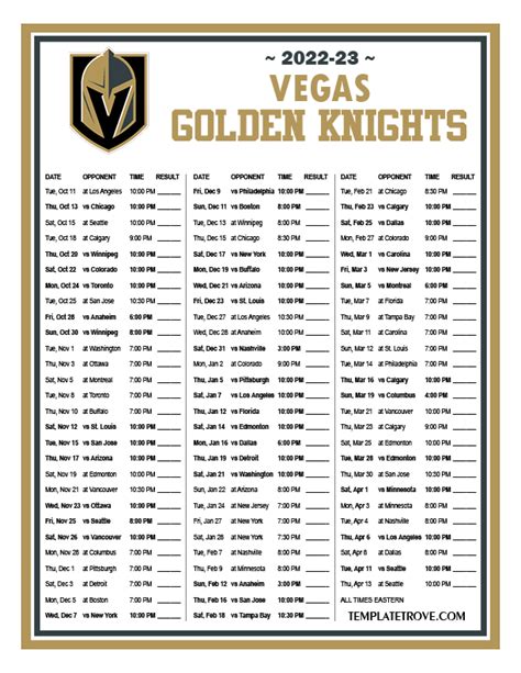 vegas knights 24 25 schedule